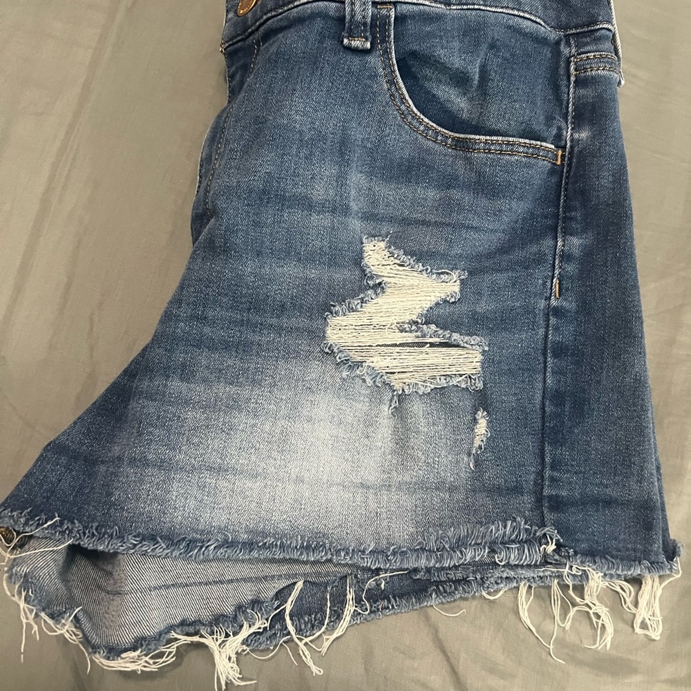 Universal Thread Blue Asymmetrical Mini Jean Shorts